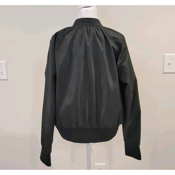 Free People Womens M Whimsigoth Bomber Jacket Midnight Black Streetwear Grunge - Picture 6 of 15